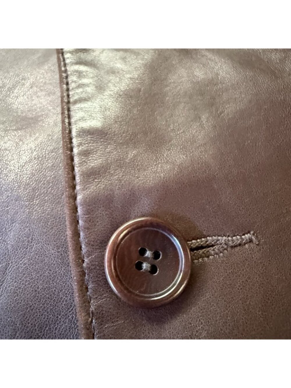 Vintage Polo Ralph Lauren Sport Cropped Brown Leather Jacket Size 8 - Picture 4 of 13